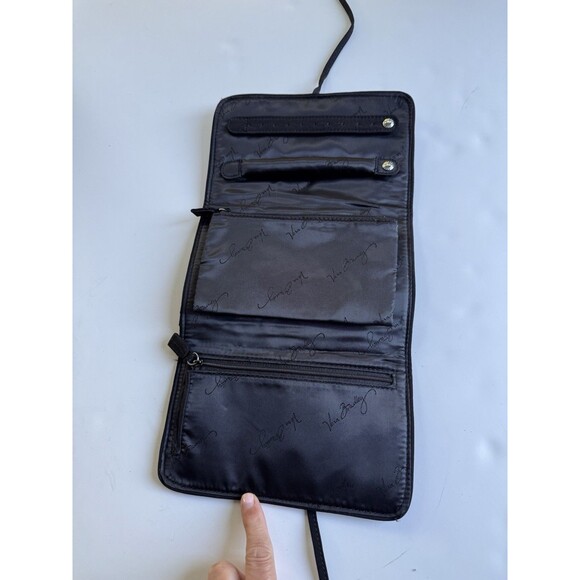 Vera Bradley All Wrapped Up Jewelry Roll Travel Case black microfiber - Picture 8 of 10